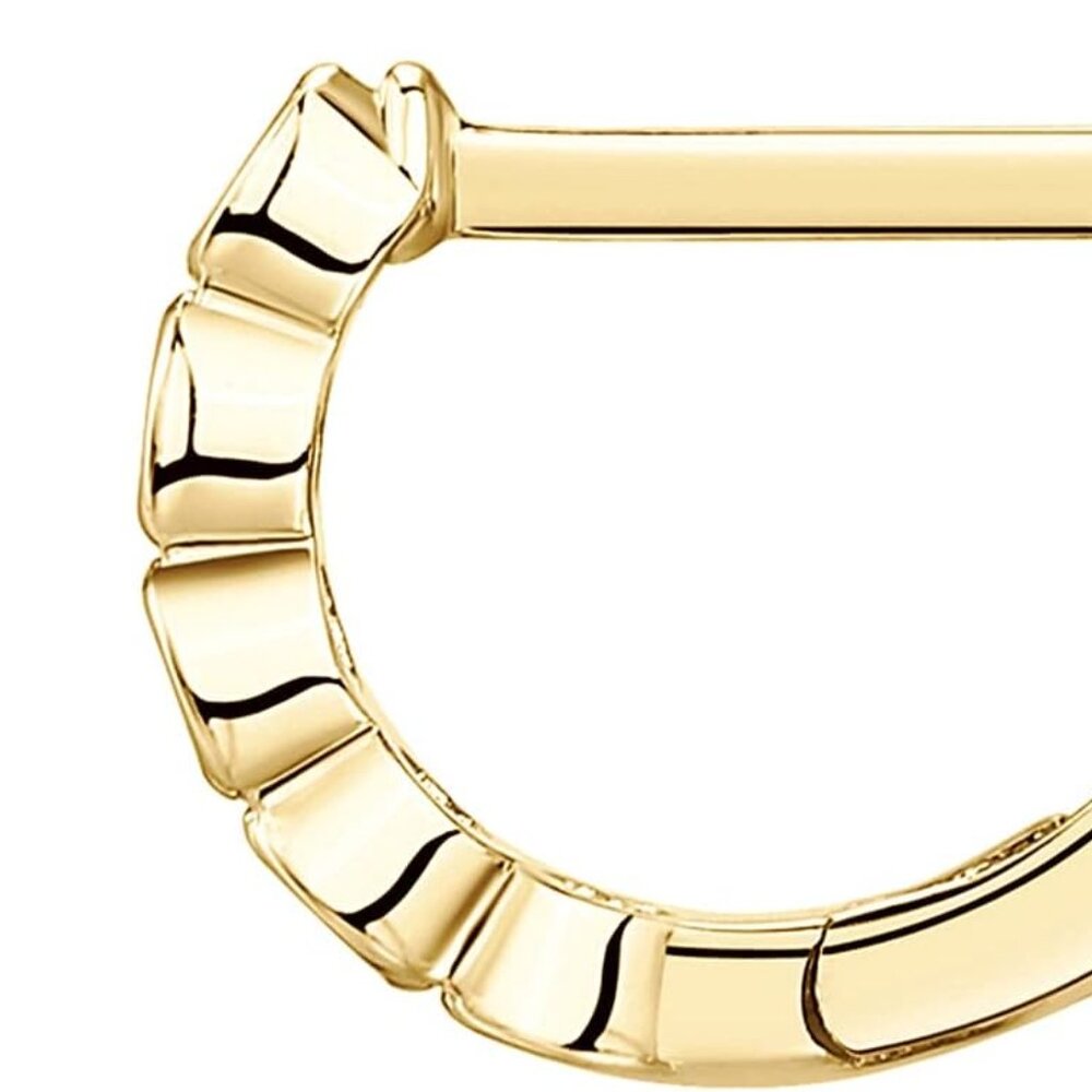 14K Gold Plated Sterling Silver Post Pave Cubic Zirconia Huggie Hoop Earrings fo